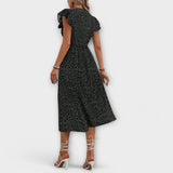 Vanda – Vestido Midi Elegante com Padrão