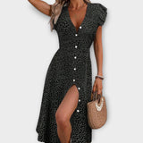 Vanda – Vestido Midi Elegante com Padrão