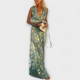 Vestido fluido com decote em V