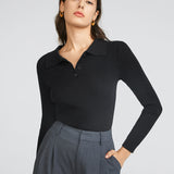 Sweater Polo de Malha Justo