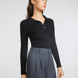 Sweater Polo de Malha Justo