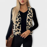 Clara - Colete Elegante com Estampa de Leopardo