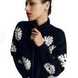 Cardigan Floral com Zíper