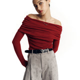 Sweater Feminina de Gola Caída (Off-The-Shoulder)