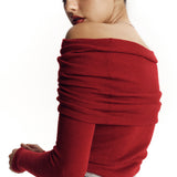 Sweater Feminina de Gola Caída (Off-The-Shoulder)