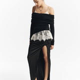 Sweater Feminina de Gola Caída (Off-The-Shoulder)