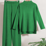 Conjunto de 2 Peças: Sweater Casual Largo e Calças Macias