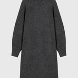 Vestido Midi de Malha com Capô em Lã