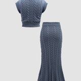 Sweater Cropped em Tricô