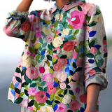 Petra ™ | Blusa floral de corte largo e elegante