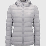 Puffer Casaco Leve com Enchimento de Penas