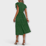 Vanda – Vestido Midi Elegante com Padrão