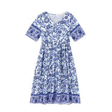 Ana - Vestido floral elegante com decote em V