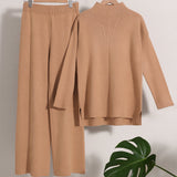 Conjunto de 2 Peças: Sweater Casual Largo e Calças Macias