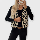 Clara - Colete Elegante com Estampa de Leopardo
