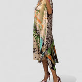 Miriam | Vestido com Padrão Leopardo Vibrante