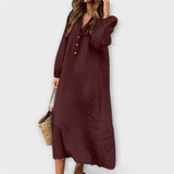 Este - Vestido de Linho com Decote em V