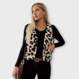 Clara - Colete Elegante com Estampa de Leopardo