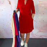 Odette - Vestido casual com decote em V