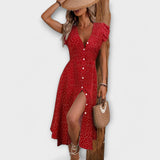 Vanda – Vestido Midi Elegante com Padrão