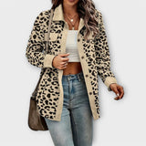Casaco Casual em Estampa de Leopardo