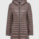 Puffer casaco com enchimento de Penas Leves