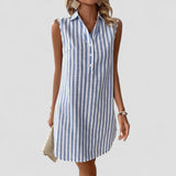 Rute – Camisa-Vestido Elegante às Riscas