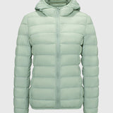 Puffer Casaco Leve com Enchimento de Penas