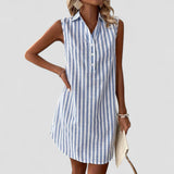 Rute – Camisa-Vestido Elegante às Riscas