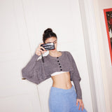 Cardigan Cropped Aconchegante com Botões