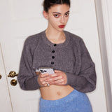 Cardigan Cropped Aconchegante com Botões