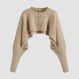 Cardigan Cropped Aconchegante com Botões
