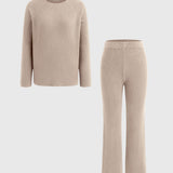 Conjunto de 2 Peças: Sweater de Malha e Calças Largas