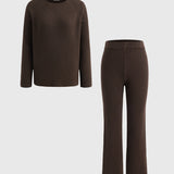 Conjunto de 2 Peças: Sweater de Malha e Calças Largas