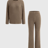 Conjunto de 2 Peças: Sweater de Malha e Calças Largas