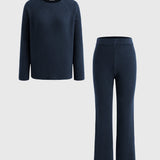 Conjunto de 2 Peças: Sweater de Malha e Calças Largas