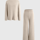 Conjunto de 2 Peças: Sweater Casual Largo e Calças Macias