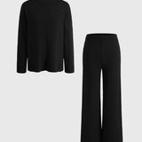 Conjunto de 2 Peças: Sweater Casual Largo e Calças Macias