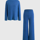 Conjunto de 2 Peças: Sweater Casual Largo e Calças Macias