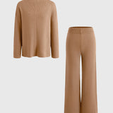 Conjunto de 2 Peças: Sweater Casual Largo e Calças Macias