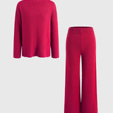 Conjunto de 2 Peças: Sweater Casual Largo e Calças Macias