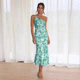 Sienna – Vestido Maxi Assimétrico com Padrão Floral