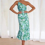 Sienna – Vestido Maxi Assimétrico com Padrão Floral