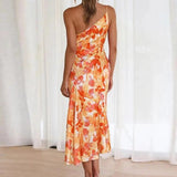Sienna – Vestido Maxi Assimétrico com Padrão Floral