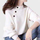 Sweater de tricô de manga longa para mulheres