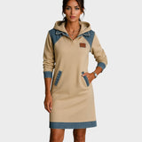 Fabiana - Vestido Estilo Casual com Capuz