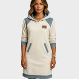 Fabiana - Vestido Estilo Casual com Capuz