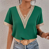 Vera - Blusa de gola em V casual