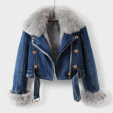 Carlota - Casaco de Ganga com Pêlo