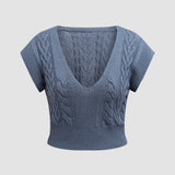 Sweater Cropped em Tricô
